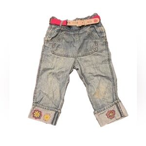 Oilily Vintage Cottagecore Floral Jeans with Bug Belt